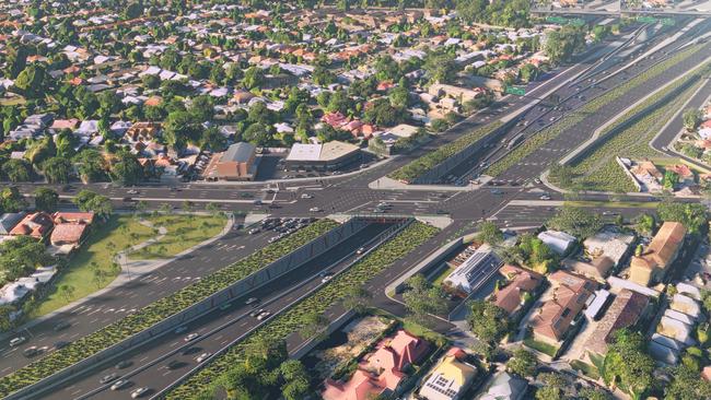 AFTER: Three ground-level right-turn lanes will allow traffic to exit the motorway from the south and turn on to Anzac Hwy.