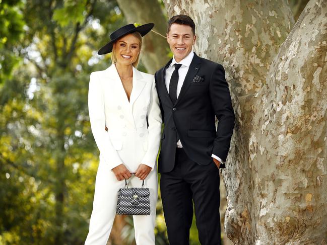 Elyse Knowles and Ollie Bracewell dressed in a classic style. Picture: Sam Ruttyn