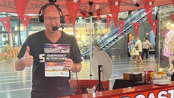 Scott Linden is heavily involved with community events through his work at Star 101.9. Picture: Instagram / Star 101.9 Mackay