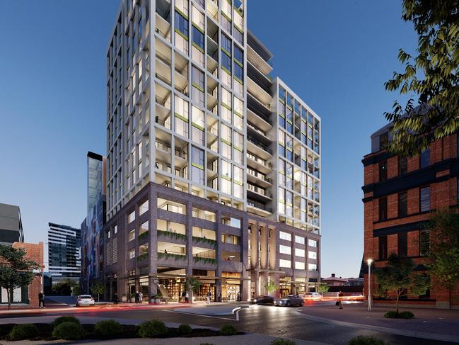 Artists impressions of the Adelaide development The Cullinan at 181 Waymouth St on the site of John Reynolds Music City, ,