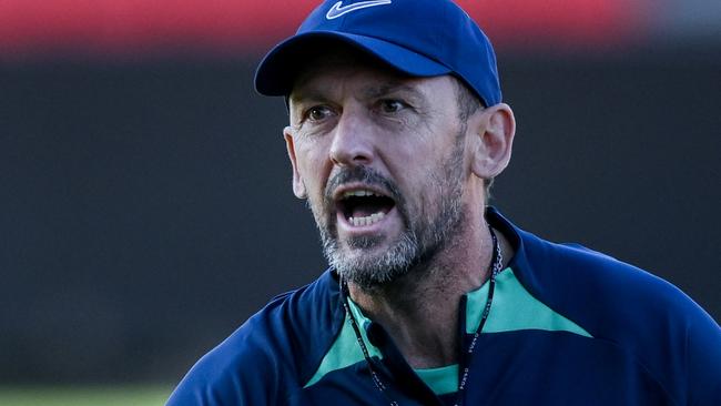 ADELAIDE, AUSTRALIA - OCTOBER 07:  Tony Popovic head  coach of the Socceroos during training  at Coopers Stadium on October 07, 2024 in Adelaide, Australia. (Photo by Mark Brake/Getty Images)