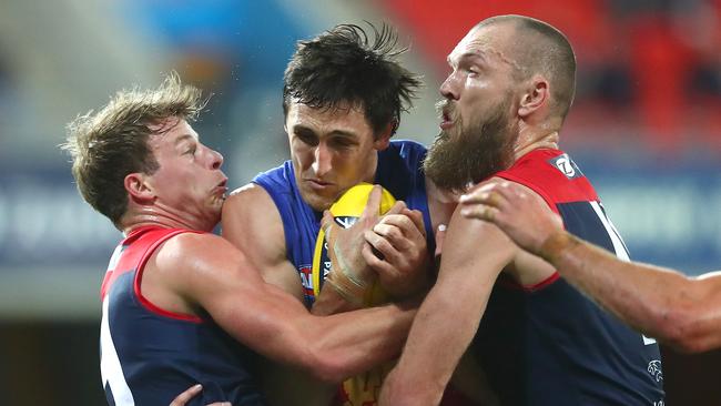 Max Gawn had the better of Oscar McInerney. Picture: Getty Images