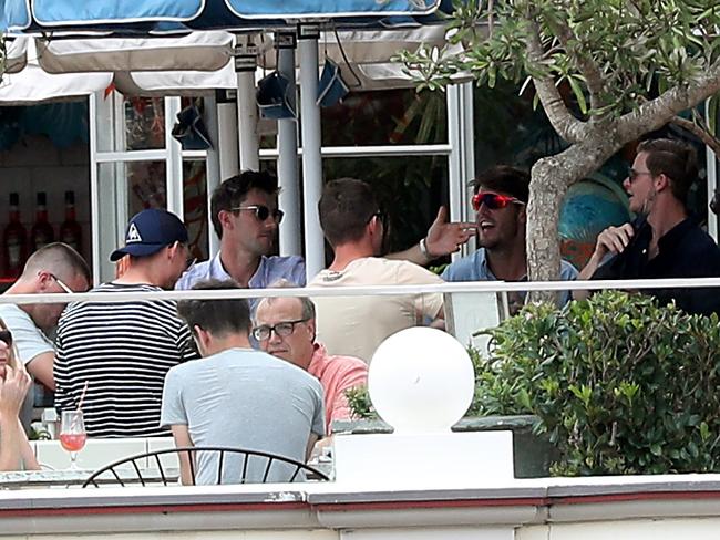 The victorious Australian cricketers let their hair down after their Ashes win. Picture: Dimex