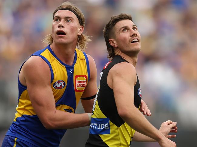 Harley Reid and Liam Baker could be teammates next year. Picture: Will Russell/AFL Photos via Getty Images