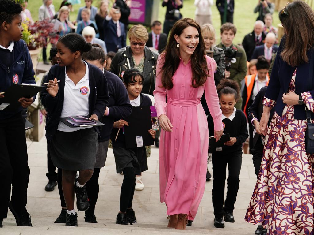 Catherine, Princess of Wales took part in the first ever Children's Picnic at the RHS Chelsea Flower Show in 2022. Ten schools were invited to bring pupils along. Catherine has stepped away from public engagements while she undergoes preventive treatment. Picture: Jordan Pettitt/WPA Pool/Getty Images
