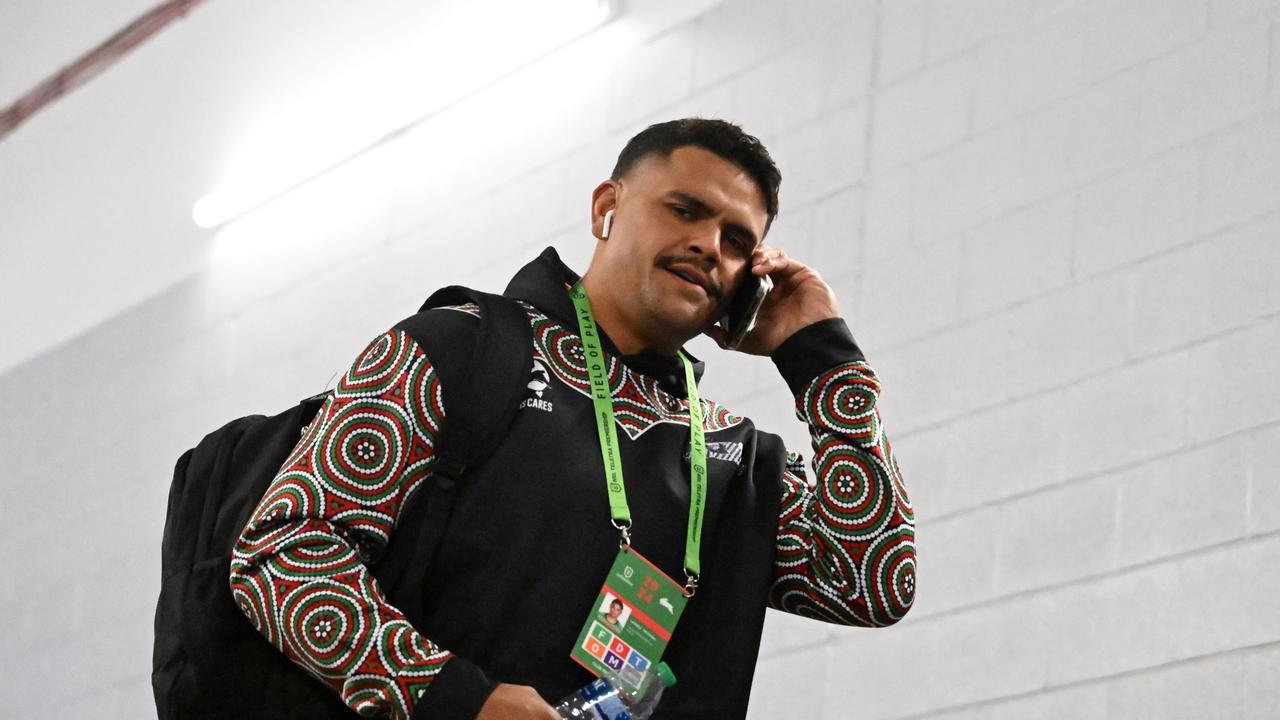 Rabbitohs star Latrell Mitchell has been outspoken in his support for Ezra Mam and called for serious punishment for Leniu. Picture: NRL Photos