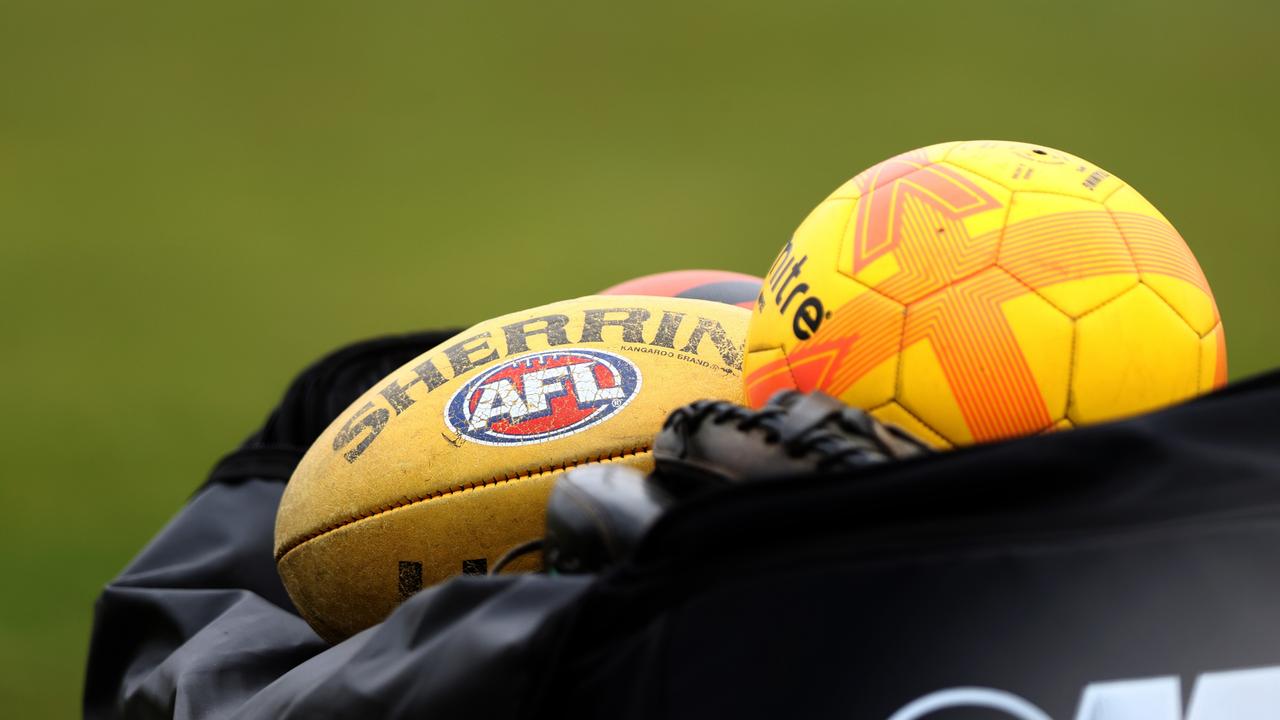 An AFL Sherrin. Photo by Naomi Baker/Getty Images.