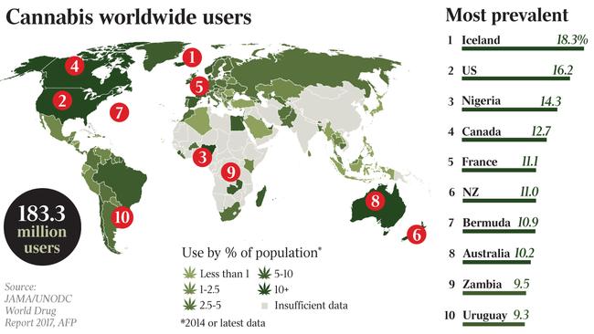 cannabis worldwide users map inquirer