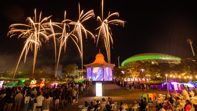 Fireworks at the Aus Lights on the River event in 2023. Picture: Ben Clark