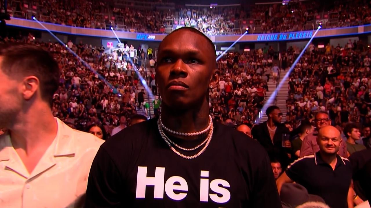 Israel Adesanya in the crowd at UFC 290.