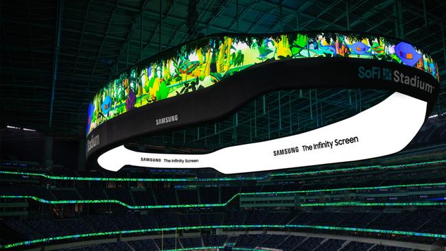 Sofi Stadium features a giant 6,000 square metre infinity screen. Image: Getty