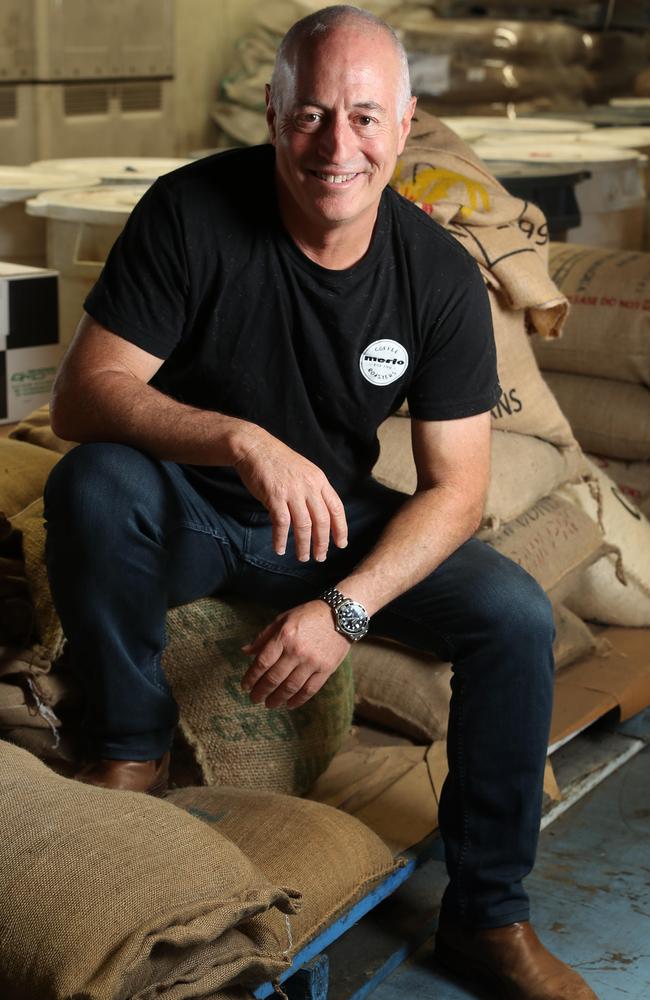 Merlo Coffee founder, Dean Merlo at the Bowen Hills roaster. Picture: Liam Kidston