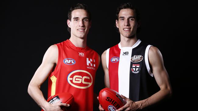 Ben King and Max King at the 2018 AFL Draft. (AAP Image/Daniel Pockett)