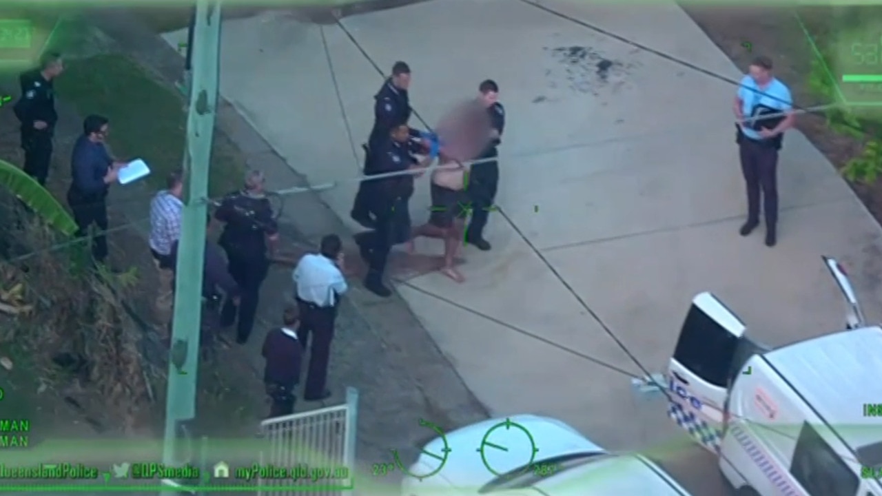 Footage Shows Moment Man Is Arrested After Stabbing Officer In Brisbane News Com Au