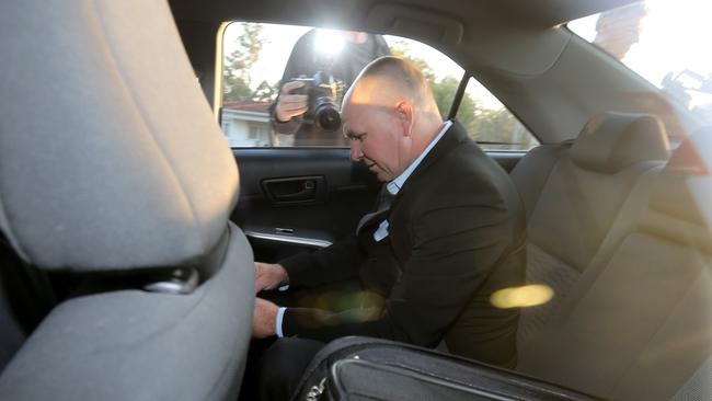 Adrian Attwater leaves Coffs Harbour Court during his trial. Pic Nathan Edwards