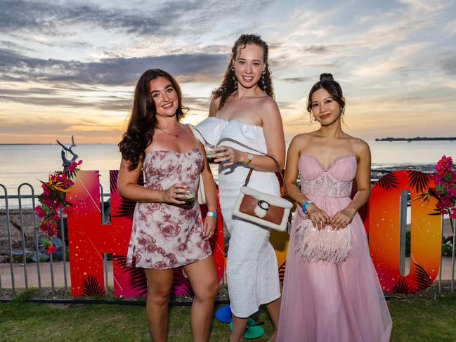 Caitlin Welsh, Jessica Linnell and Ploy Waycharapron at the 2025 Hospitality NT Aristocrat Technologies Awards for Excellence, Darwin Ski Club. Picture: Pema Tamang Pakhrin