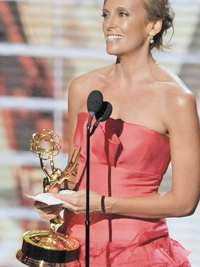 Toni Collette accepting her Emmy award for United States Of Tara in 2009. (Picture: Supplied)