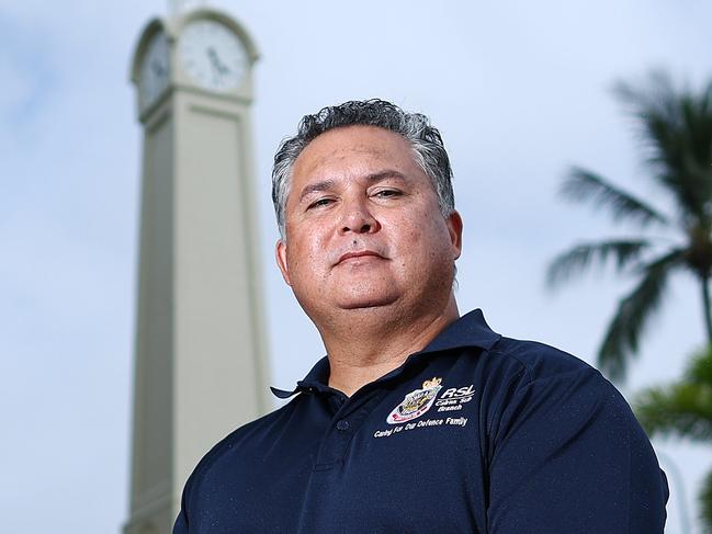 Former signalman in the Royal Australian Navy Paul Walker served in Bougainville before completing a tour of East Timor with the United Nations forces. This Anzac Day he will deliver the keynote address at the Cairns RSL sub branch dawn service, recognising the indigenous servicemen who fought in World War I, and their contribution to the origin of the Anzac legend. Picture: Brendan Radke