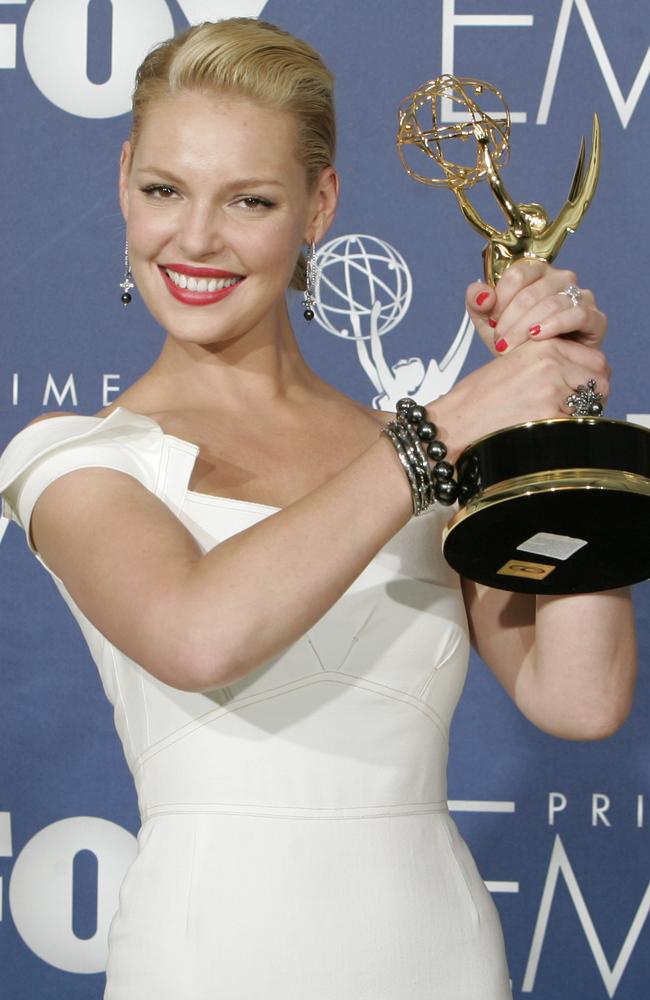 Heigl holds her award at the 59th Prime time Emmy Awards in 2007. Picture: AP/Chris Carlson