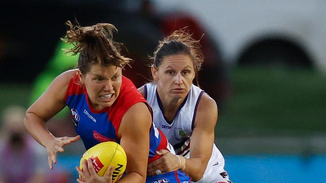 Kiara Bowers has been dealt a two-match ban for her tackle on Kirsty Lamb. Picture: Getty Images