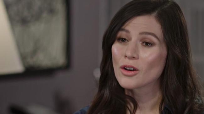 A screen-grab taken from the ABC's 7:30 program on Monday, December 17, 2018, of actor Yael Stone as she is interview during a segment which went to air on Monday, December 17,2018. (AAP Image/Supplied by ABC)  NO ARCHIVING, EDITORIAL USE ONLY NO ARCHIVING AAP IMAGE BEYOND 48 HOUR NEWS USAGE