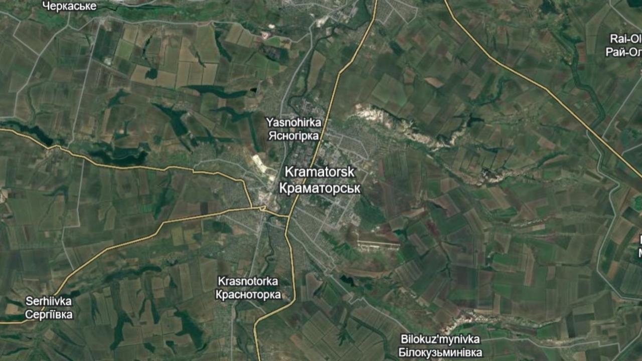 Pro-Russian social media pundits started the claim Oscar Jenkins was captured near Kramatorsk. Picture: Google Earth