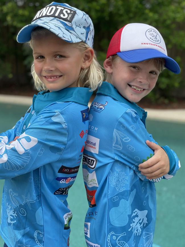 Jordyn Beetham and William Travers attended the 2021 Sharkies Shootout at Rollingstone learning the fundamentals of fishing and cast netting.