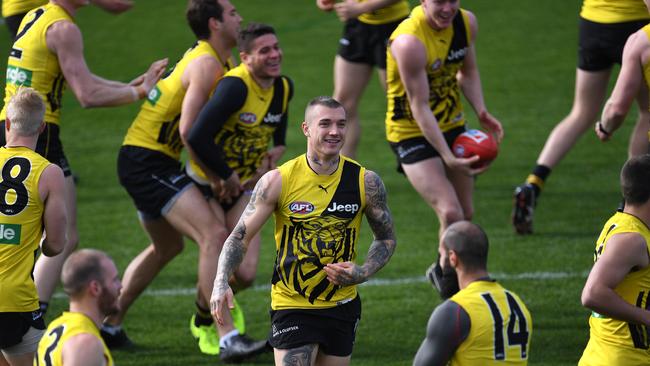 Dustin Martin at Richmond training. Picture: AAP