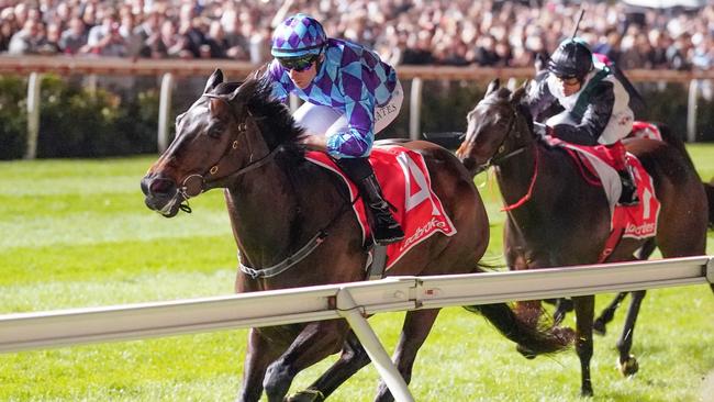 Pride Of Jenni ran her rivals into the ground in the Feehan Stakes at The Valley on Friday night. Picture: Scott Barbour/Racing Photos via Getty Images