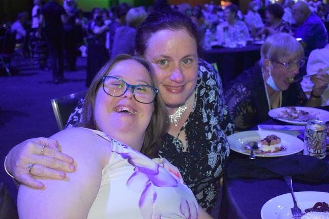 Tegan O'Keeffe and Rachel Meers at the Mackay Australia Day awards at the MECC on January 25, 2022. Picture: Lillian Watkins