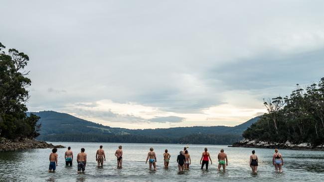 Taking a dip on the Wild Wellness walk with Tasmanian Walking Co. Picture: Chris Crerar S