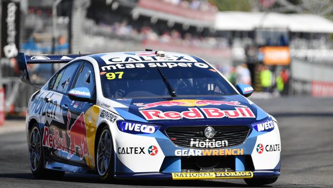 Shane van Gisbergen from Team Triple Eight during the Superloop Adelaide 500 at the Adelaide Street Circuit in Adelaide, Sunday, February 23, 2020. (AAP Image/David Mariuz) NO ARCHIVING