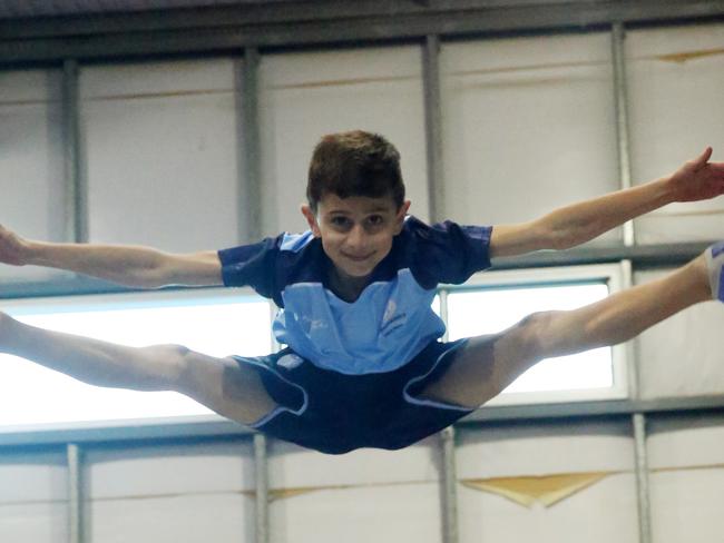 Nicolas Ballas,10, of Kellyville Ridge,has just won the national under 11 trampoline title.Nicolas Ballas