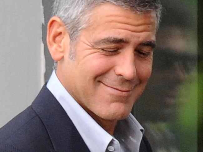 George Clooney on the set of the new Nespresso commercial in Milan, Italy..