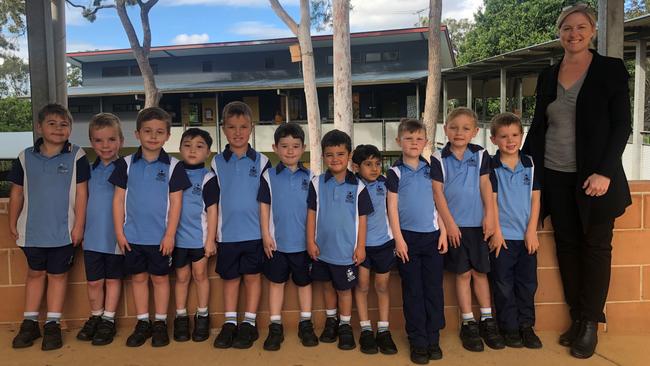 Moreton Bay Boys’ College Prep A class photo with teacher Mrs Sharon Atkins.