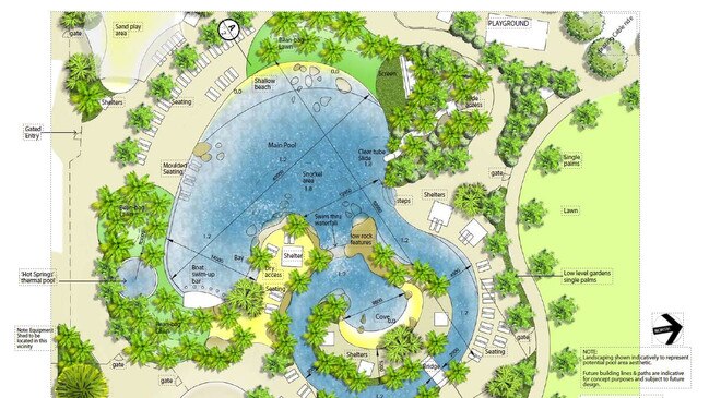 A new pool area planned as part of an expansion of  the Big 4 Saltwater@Yamba.