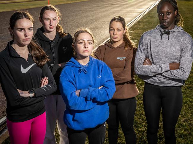 Would be athletes from the Llamberris Athletics Reserve in Ballarat are disappointed that the Commonwealth Games have been cancelled. Picture: Jake Nowakowski