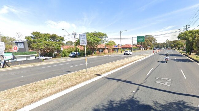 The collision took place on King Georges Road near Payten Ave in Roselands. Picture: Google Maps