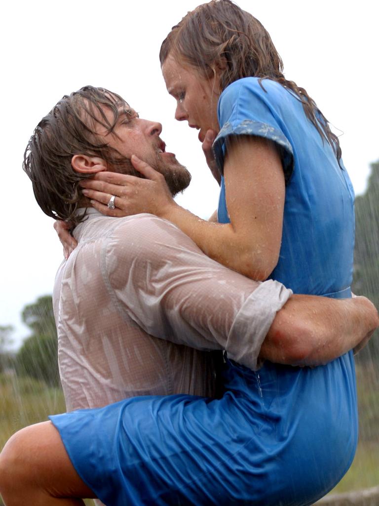 Ryan Gosling and Rachel McAdams played young lovers in The Notebook … Picture: New Line/Everett Collection