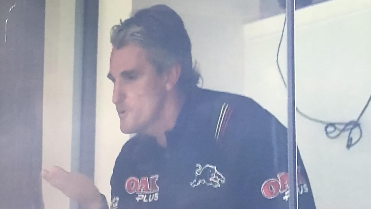 Panthers coach Ivan Cleary taunted Tigers fans after the Panthers win over Wests in 2020 before apologising. Picture: FOX SPORTS.