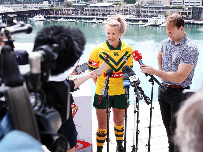 Australian Jillaroo's captain Renae Kunst of the Women’s World Cup launch. Pic, Sam Ruttyn