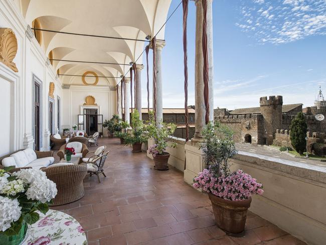 The balcony looks over the ancient city.