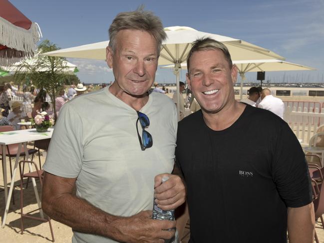 Sam Newman and Shane Warne. Picture: Sam Tabone