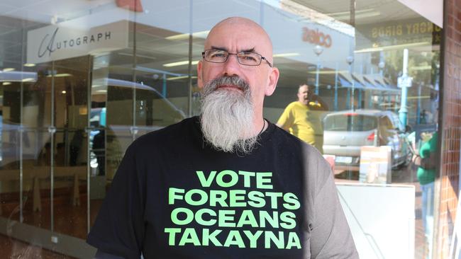 Scott Jordan senate candidate for the Greens at pre-polling in Burnie. Picture: Elise Kaine