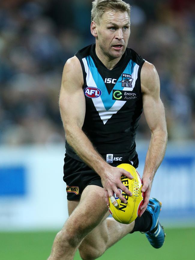 Kane Cornes in action for Port Adelaide. Picture: Calum Robertson