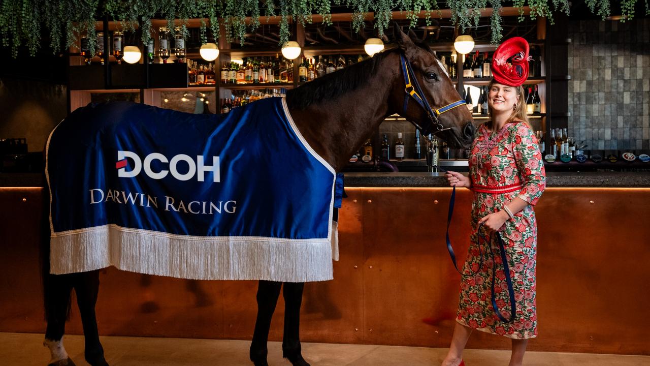 A racehorse visits new bar Sweethearts ahead of the 2024 Darwin Cup Carnival.