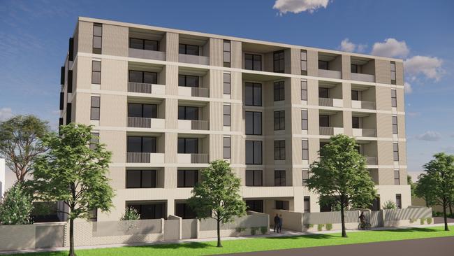 Artist impression of new $23m Housing Trust apartment complex to house 96 people at Camden Park.