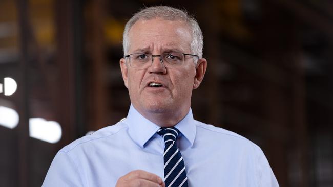 Prime Minister, Scott Morrison in Townsville on Tuesday. Picture: Jason Edwards