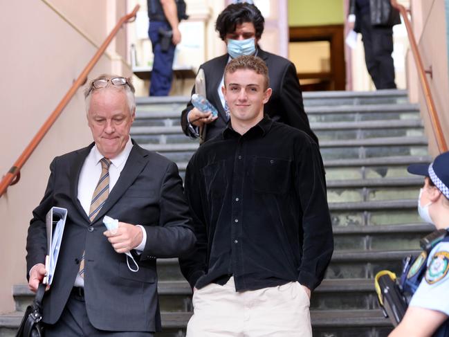 FriendlyJordies producer Kristo Langker leaves Newtown Local Court with his lawyer Mark Davis. Picture: Damian Shaw