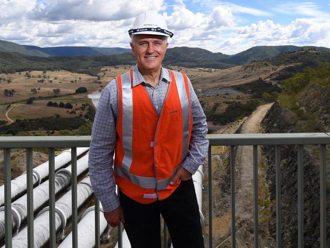 Australia's Prime Minister Malcolm Turnbull poses for a picture during a tour of Tumut 3 power station at the Snowy Hydro Scheme in Talbingo, Thursday, March 16, 2017. Mr Turnbull today announced the Government's intention for a major expansion of the Snowy Hydro Scheme, its biggest since the project was completed in 1974.  (AAP Image/Lukas Coch) NO ARCHIVING